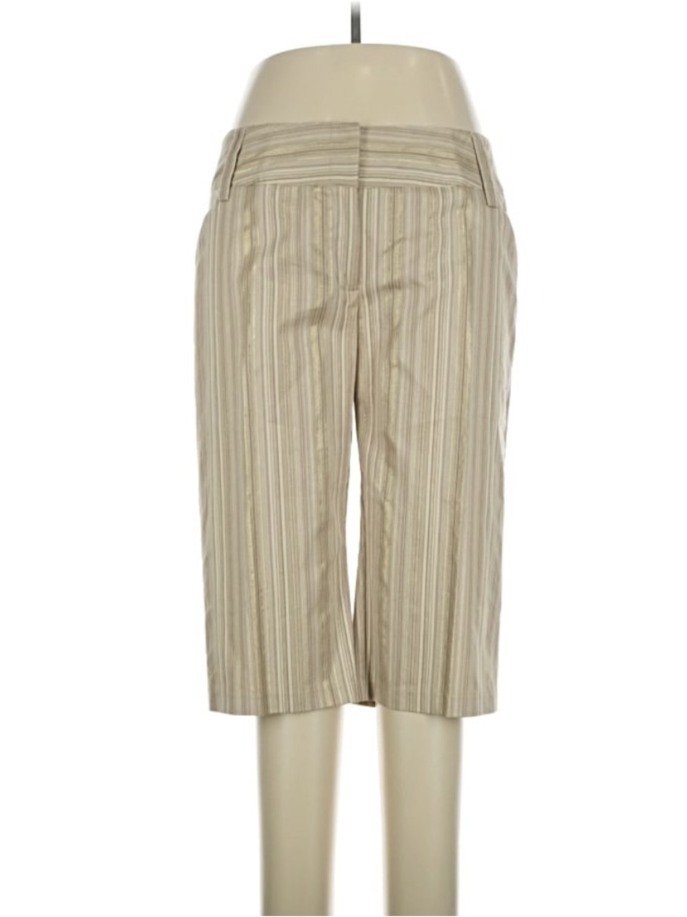 Cato Beige Striped Capri Shorts
